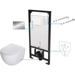 Zestaw WC podtynkowy 6 w 1 biały chrom CDES6ZPW