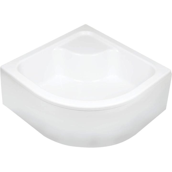 Brodzik akrylowy półokrągły 90x90 cm - głęboki biały KTD 041B