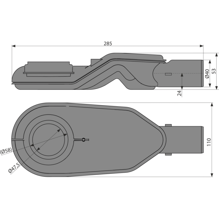 Mocno obniżony syfon DN40 do odwodnienia liniowego APZ2012, APZ2022