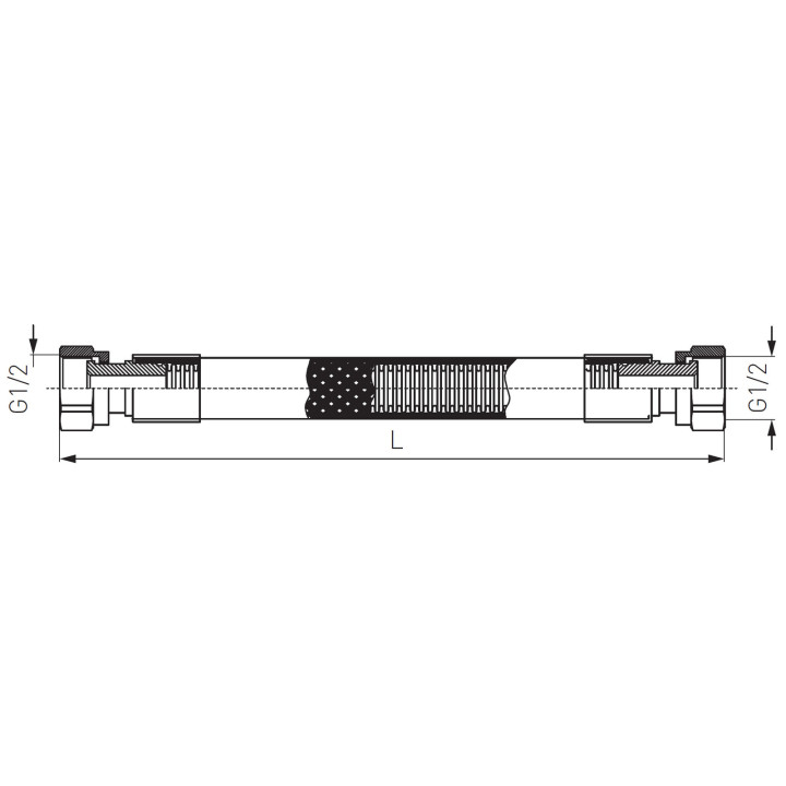 Wąż przyłączeniowy do gazu GW-GW 1-2" 0,75 m PVC