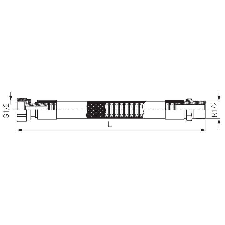 Wąż przyłączeniowy do gazu GW-GZ 1-2" 2,0 m PVC