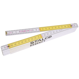 Miara składana drewniania 2m biało-żółta STALCO PERFECT S-65402