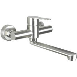 Bateria umywalkowa ścienna obrotowa stal lupo BLU F50M
