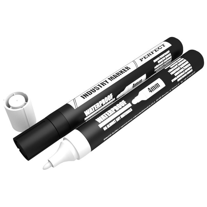 Marker przemysłowy 4mm biały (10szt.) STALCO PERFECT S-76029