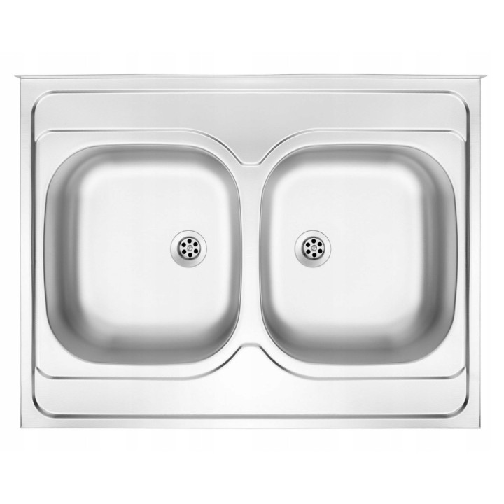 ZLEWOZMYWAK STALOWY 2-KOMOROWY - NAKŁADANY DEKOR STAL ZM6 320N