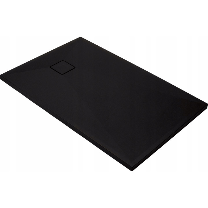 BRODZIK GRANITOWY PROSTOKĄTNY 120X90 CM NERO KQR N43B