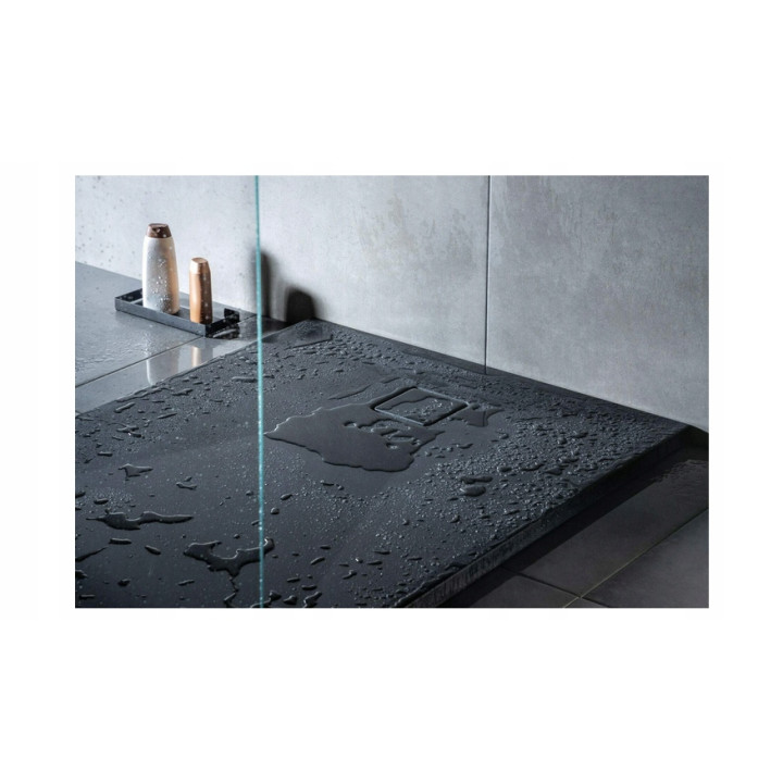 BRODZIK GRANITOWY PROSTOKĄTNY 120X90 CM NERO KQR N43B