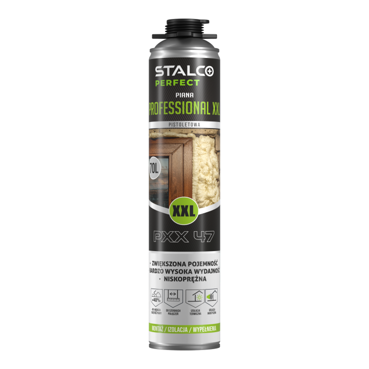Piana montażowa pistoletowa STALCO PERFECT XXL 850 ml niskoprężna