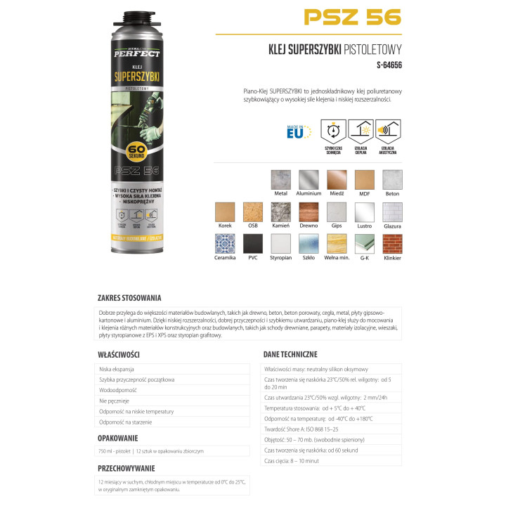 Klej super szybki pistoletowy PSZ 56