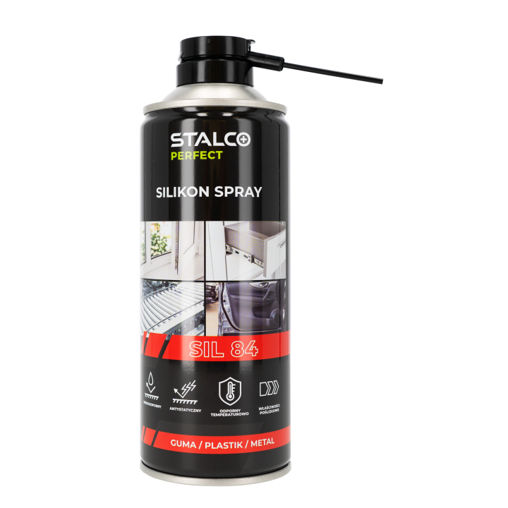 Smar silikonowy spray STALCO PERFECT 400 ml do gumy uszczelek prowadnic
