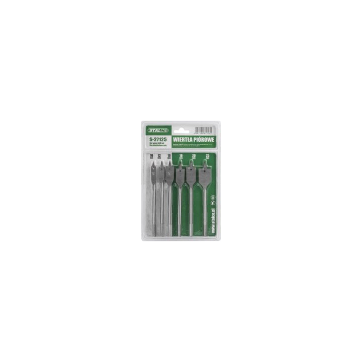 Wiertła piórowe do drewna STALCO 10–25 mm zestaw 6 szt. S-27125