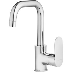 Bateria umywalkowa z prostokątną wylewką obrotowa chrom alpinia BGA 024M