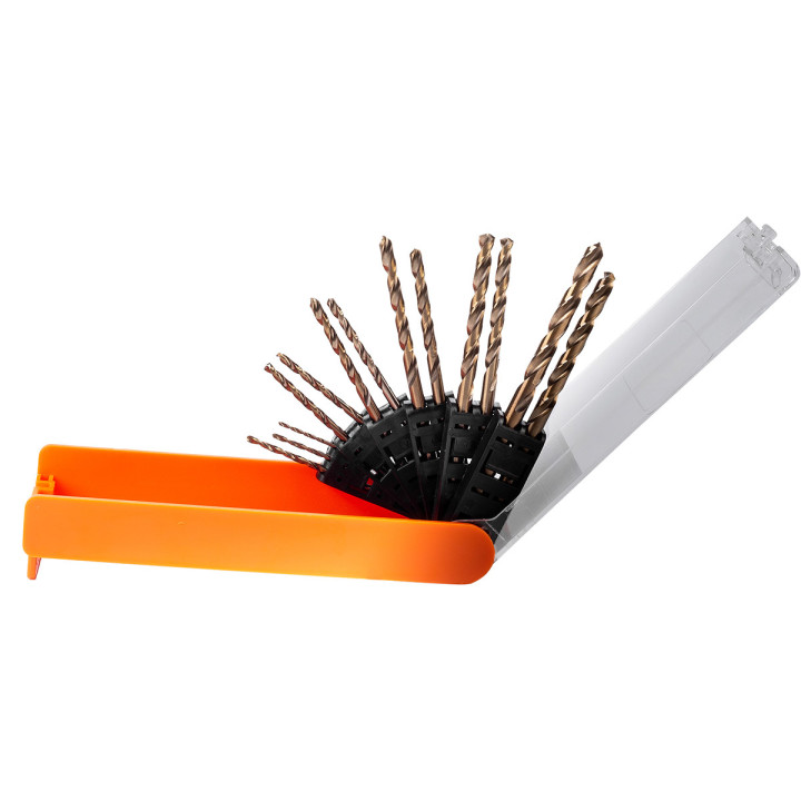WIERTŁA DO METALU KOBALTOWE 1,5-6,5 MM 13 ELEM. PLASTIKOWE PUDEŁKO