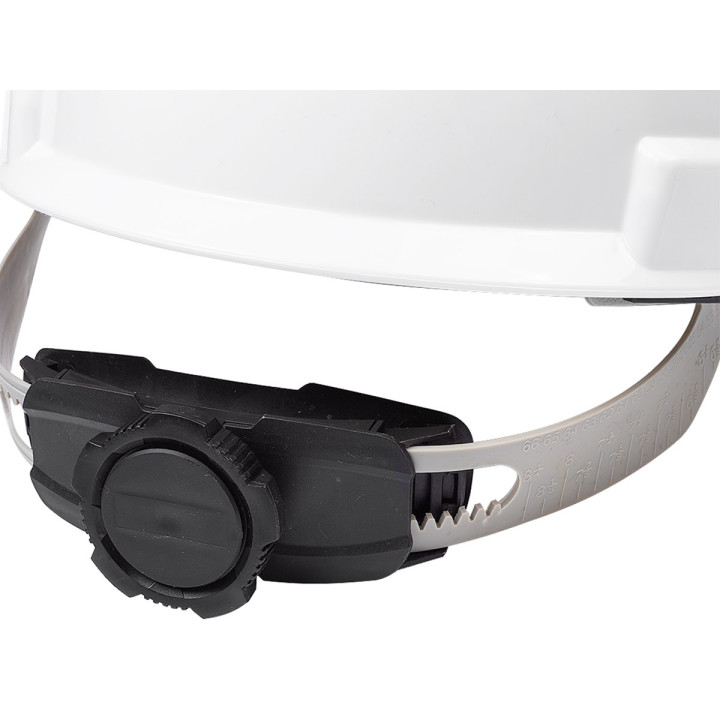 KASK OCHRONNY BIAŁY HDPE, 4-PUNKT. MOCOWANIE, CE