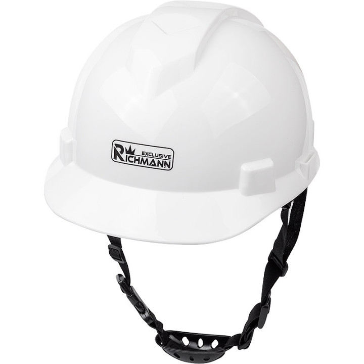 KASK OCHRONNY BIAŁY HDPE, 4-PUNKT. MOCOWANIE, CE