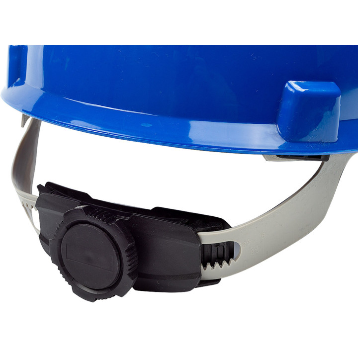 KASK OCHRONNY NIEBIESKI HDPE, 4-PUNKT. MOCOWANIE, CE