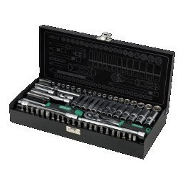 Zestaw kluczy nasadowych STALCO 1/4" 67 elementów CrV grzechotka 72T