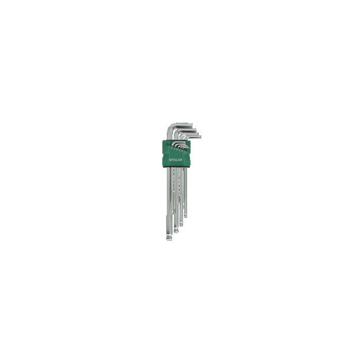 Zestaw kluczy imbusowych STALCO CrV z kulką długie 9 el. 1,5–10 mm