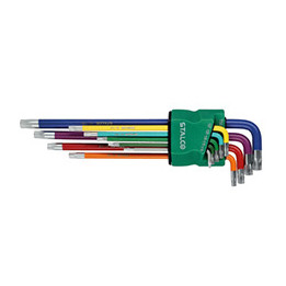 Klucze Torx z otworem STALCO extra długie T10–T50 S2 9 szt.