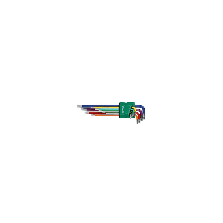 Klucze Torx z otworem STALCO extra długie T10–T50 S2 9 szt.