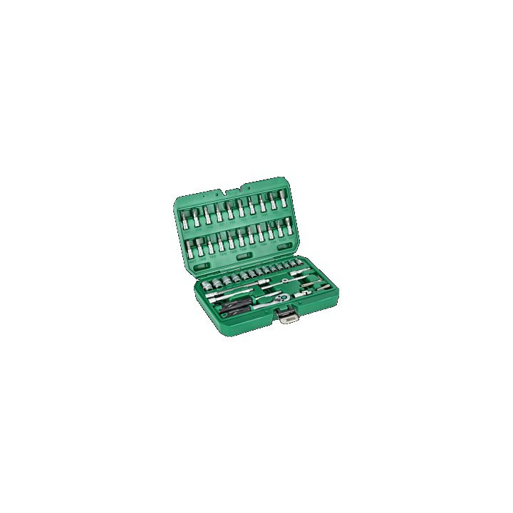 Zestaw kluczy nasadowych STALCO 1/4" 48 elementów grzechotka 90T