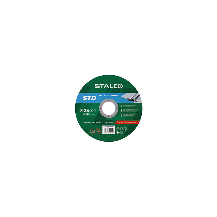 Tarcza do cięcia metalu INOX STALCO STD 125 x 1,0 mm płaska