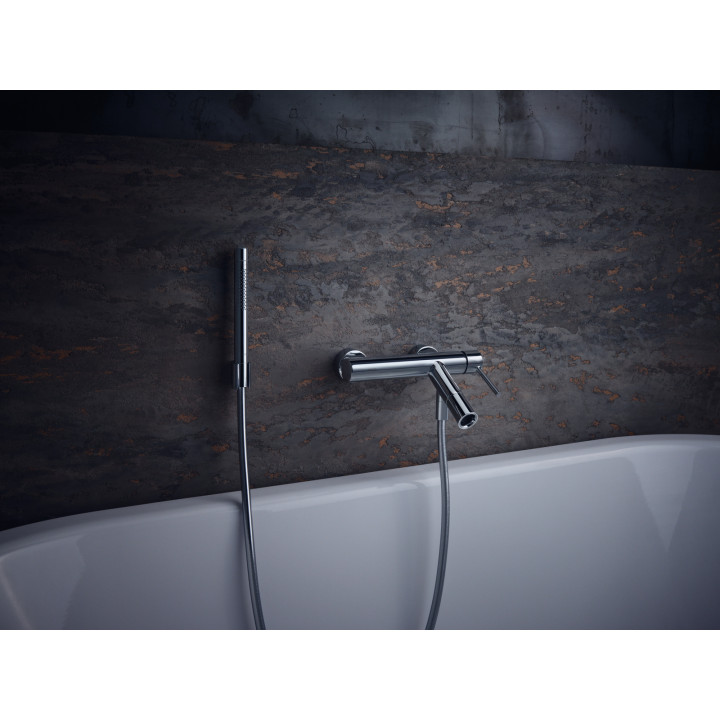 AX Starck Jednouchwytowa bateria wannowa z uchwytem Pin, natynkowa, Chrom