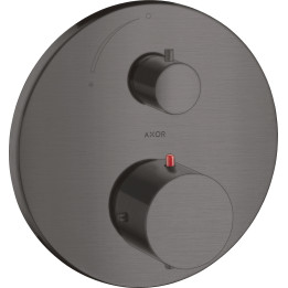 AX Starck Bateria termostatyczna z zaworem odcinającym do 1 odbiornika, podtynkowa, Czarny Chrom Szczotkowany