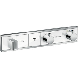 Hansgrohe RainSelect Bateria termostatyczna do 2 odbiorników ze zintegrowanym przyłączem i uchwytem, podtynkowa, Biały/Chrom