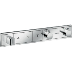 HG RainSelect Bateria termostatyczna do 3 odbiorników ze zintegrowanym przyłączem i uchwytem, podtynkowa, Chrom