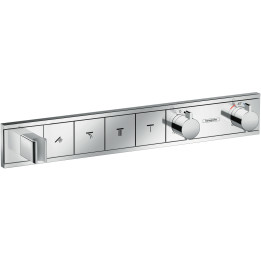 HG RainSelect Bateria termostatyczna do 4 odbiorników ze zintegrowanym przyłączem i uchwytem, podtynkowa, Chrom
