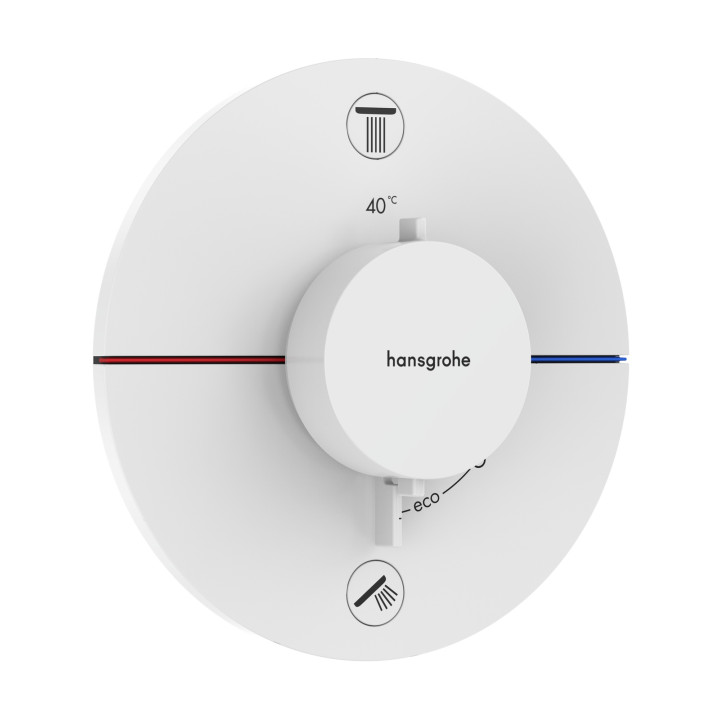HG ShowerSelect Comfort S Bateria termostatyczna do 2 odbiorników, podtynkowa, Biały Matowy