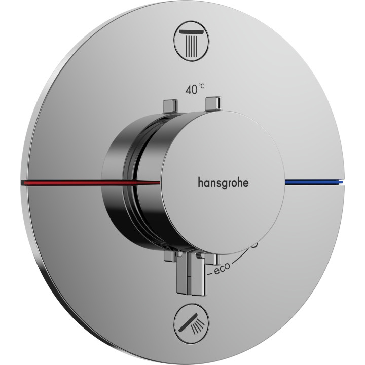 HG ShowerSelect Comfort S Bateria termostatyczna do 2 odbiorników zgodna z normą EN 1717, podtynkowa, Chrom