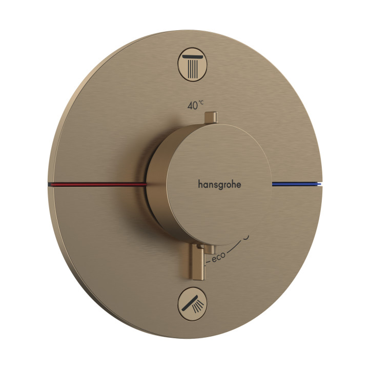 HG ShowerSelect Comfort S Bateria termostatyczna do 2 odbiorników zgodna z normą EN 1717, podtynkowa, Brąz Szczotkowany