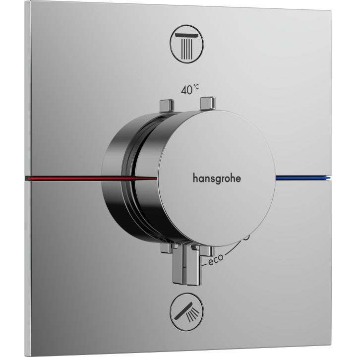 HG ShowerSelect Comfort E Bateria termostatyczna do 2 odbiorników zgodna z normą EN 1717, podtynkowa, Chrom
