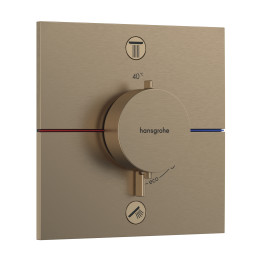 HG ShowerSelect Comfort E Bateria termostatyczna do 2 odbiorników zgodna z normą EN 1717, podtynkowa, Brąz Szczotkowany