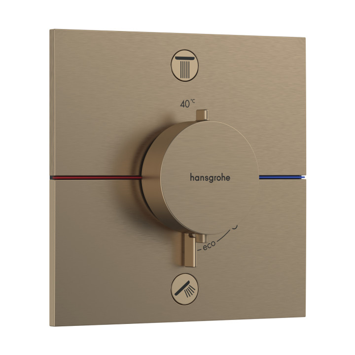HG ShowerSelect Comfort E Bateria termostatyczna do 2 odbiorników zgodna z normą EN 1717, podtynkowa, Brąz Szczotkowany