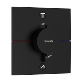 HG ShowerSelect Comfort E Bateria termostatyczna do 2 odbiorników zgodna z normą EN 1717, podtynkowa, Czarny Matowy