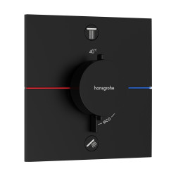 HG ShowerSelect Comfort E Bateria termostatyczna do 2 odbiorników zgodna z normą EN 1717, podtynkowa, Czarny Matowy