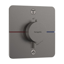 HG ShowerSelect Comfort Q Bateria termostatyczna do 2 odbiorników, podtynkowa, Czarny Chrom Szczotkowany
