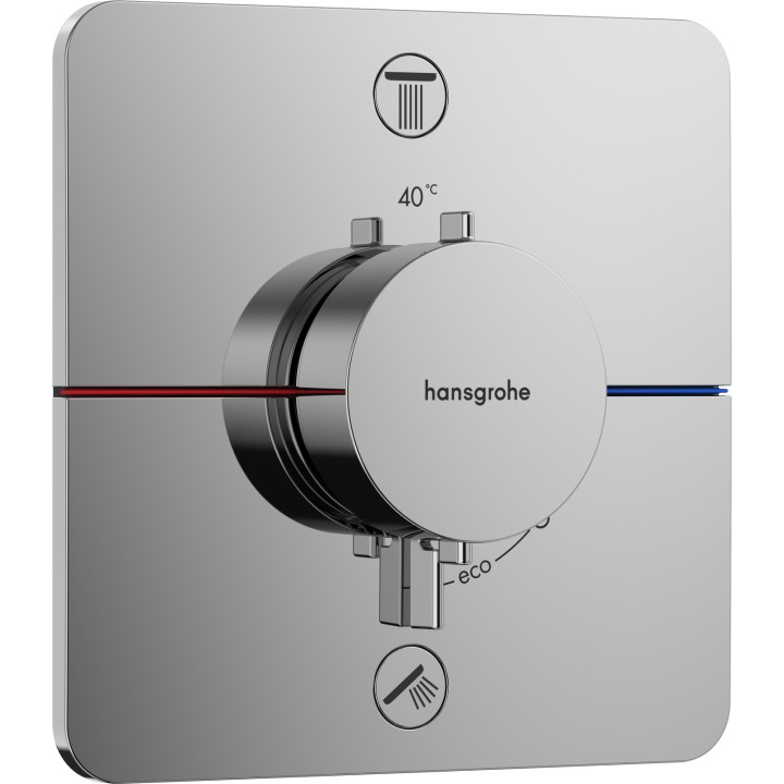 HG ShowerSelect Comfort Q Bateria termostatyczna do 2 odbiorników zgodna z normą EN 1717, podtynkowa, Chrom