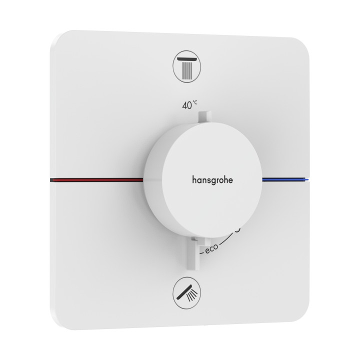 HG ShowerSelect Comfort Q Bateria termostatyczna do 2 odbiorników zgodna z normą EN 1717, podtynkowa, Biały Matowy