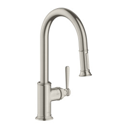 AX Montreux Jednouchwytowa bateria kuchenna 180 z wyciąganą wylewką, Stal Szlachetna Finish