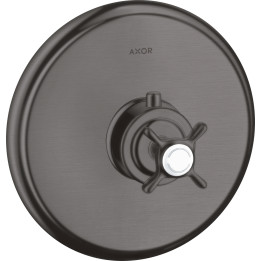 AX Montreux Bateria termostatyczna HighFlow z uchwytem krzyżowym, podtynkowa, Czarny Chrom Szczotkowany
