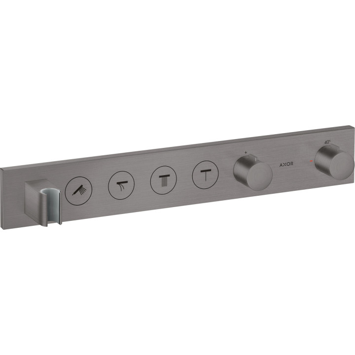 AX ShowerSolutions Moduł termostatyczny Select 600/90 do 4 odbiorników, podtynkowy, Czarny Chrom Szczotkowany