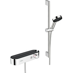 HG Pulsify Select S System prysznicowy 105 3jet Relaxation z drążkiem 65 cm i termostatyczną baterią prysznicową, natynkowy, Chr