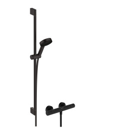 HG Pulsify Select S System prysznicowy 105 3jet Relaxation EcoSmart z drążkiem 90 cm i termostatyczną baterią Ecostat Fine, naty