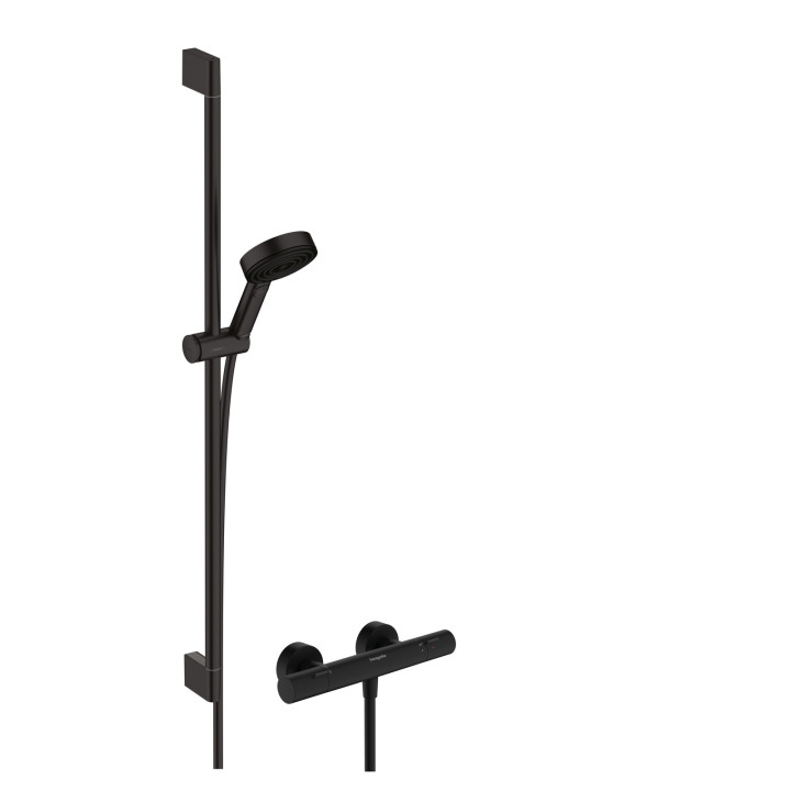 HG Pulsify Select S System prysznicowy 105 3jet Relaxation EcoSmart z drążkiem 90 cm i termostatyczną baterią Ecostat Fine, naty