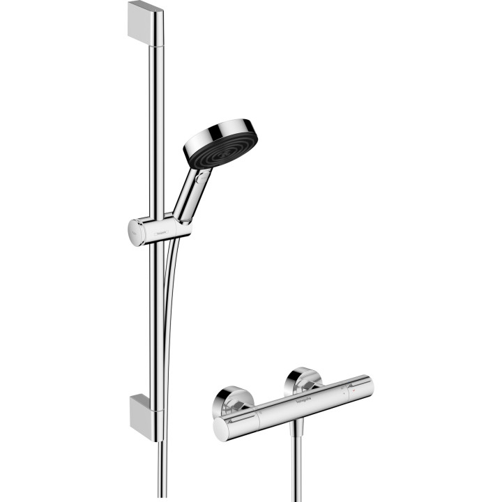 HG Pulsify Select S System prysznicowy 105 3jet Relaxation EcoSmart z drążkiem 65 cm i termostatyczną baterią Ecostat Element, n