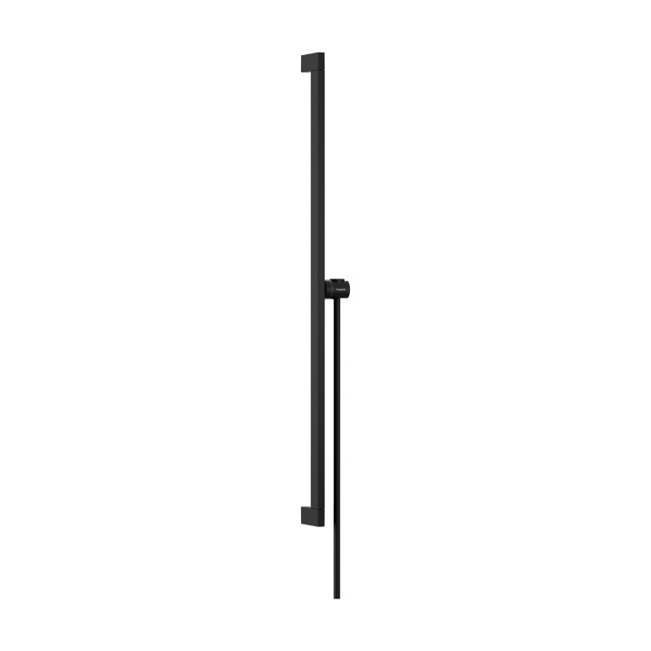 HG Unica Drążek prysznicowy E Puro 90 cm z suwakiem EasySlide i wężem prysznicowym Isiflex 160cm, Czarny Matowy